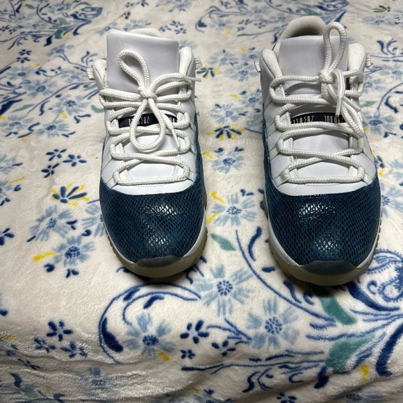 Jordan retro 11 low size 14 blue snakeskin used no box authentic - Picture 1 of 8